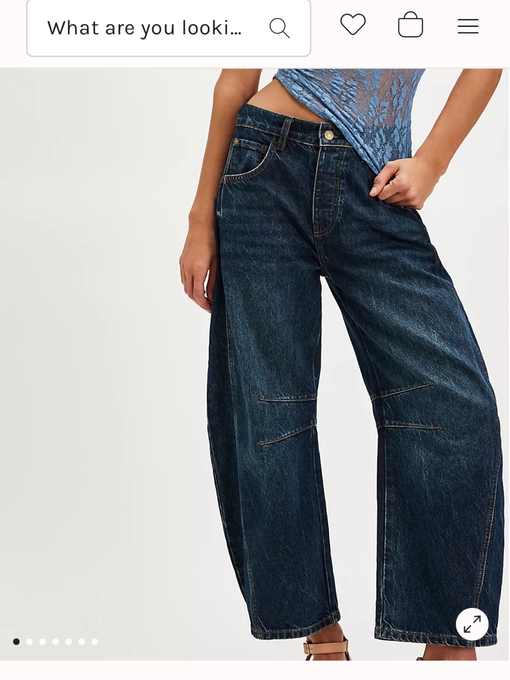 Free People Dark Wash Wide Leg Jeans